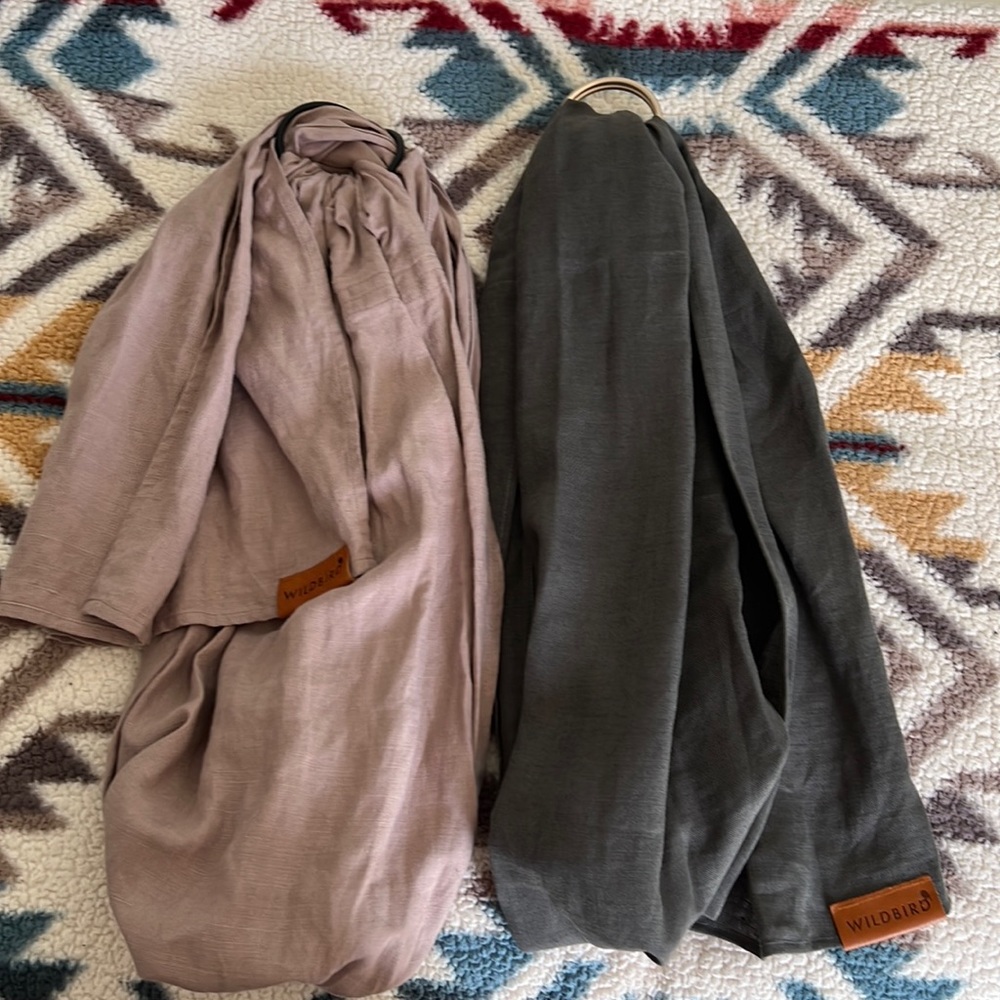 WildBird Baby Slings in Mauve and Charcoal
